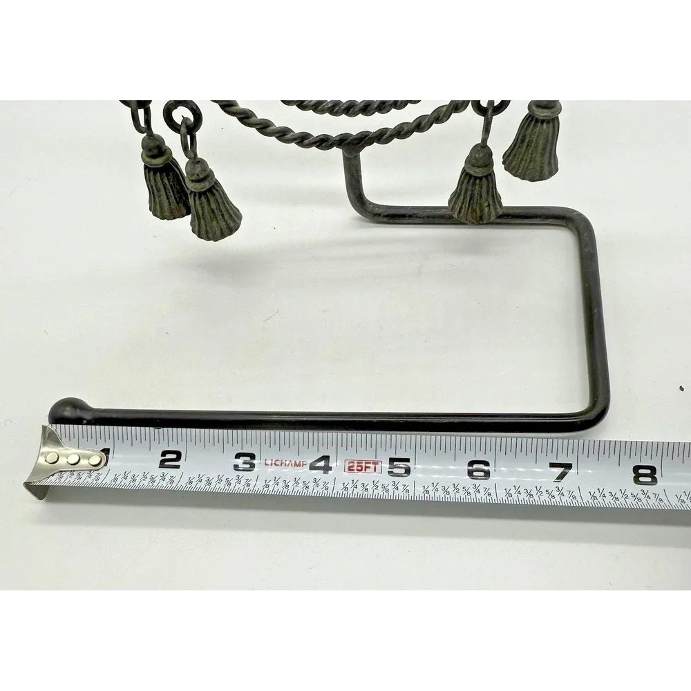 Decorative Metal Scroll Toilet Paper Holder Fleur De Lis Tassel Wall‎ Mount